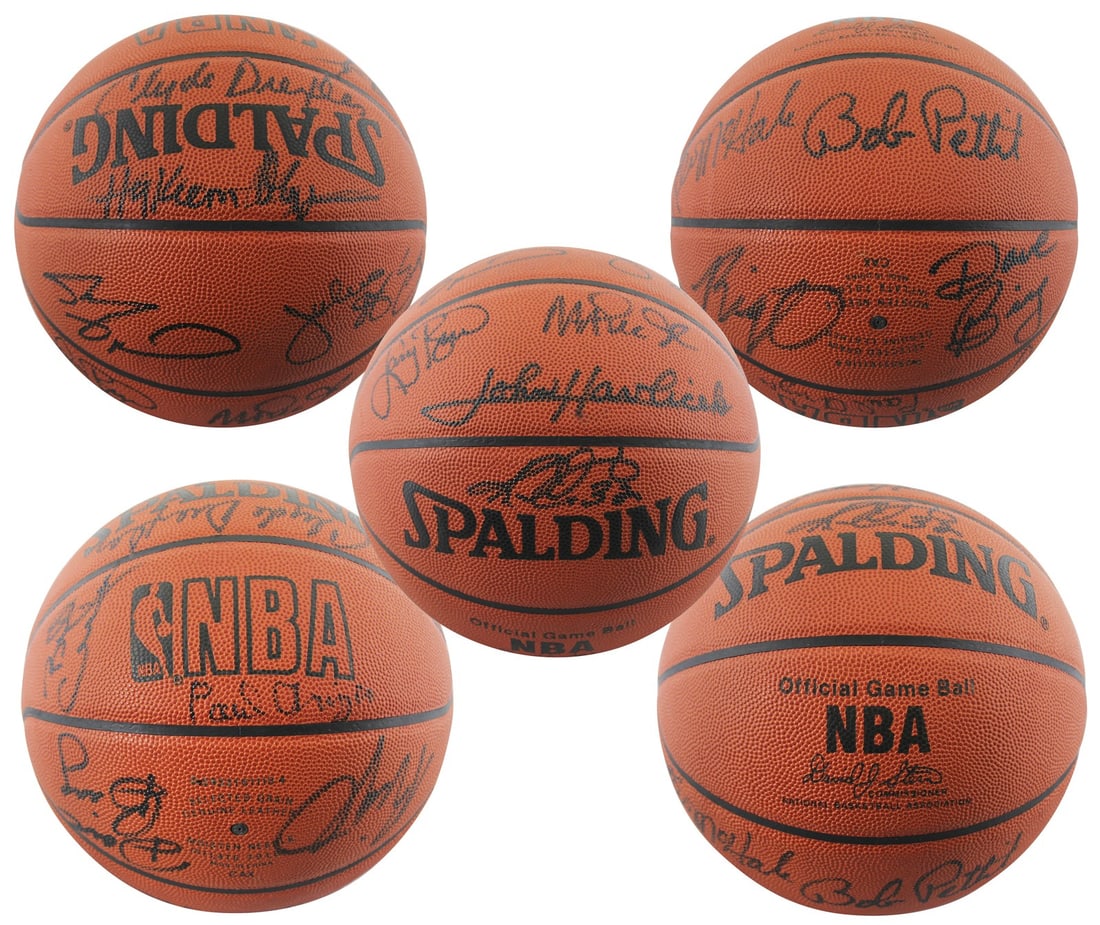 Beckett Certified NBA Game Ball Signed by 13 Legends (1 of 6)