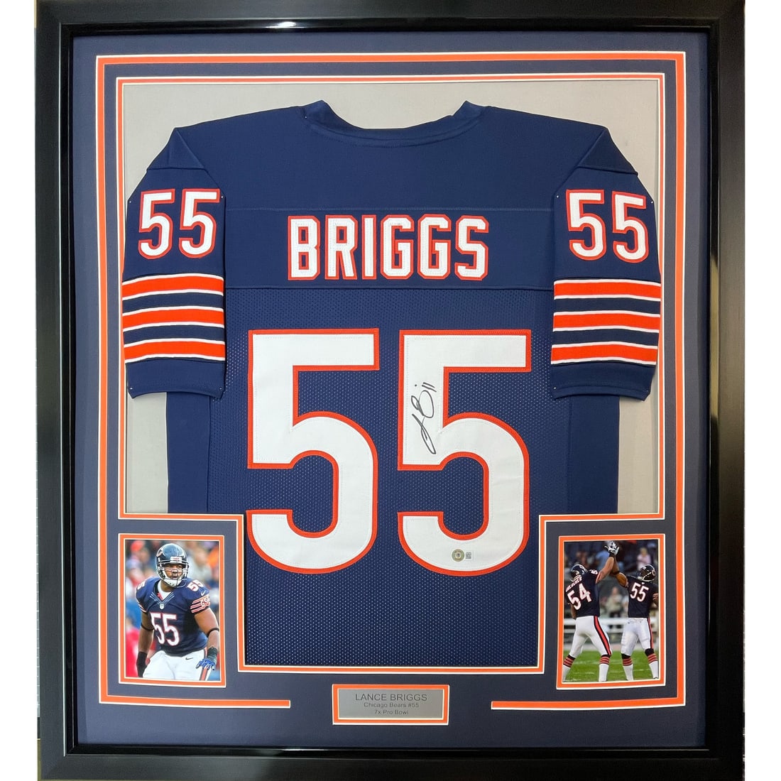 Lance Briggs signed Chicago Bears framed jersey 33x42 Beckett COA (1 of 2)