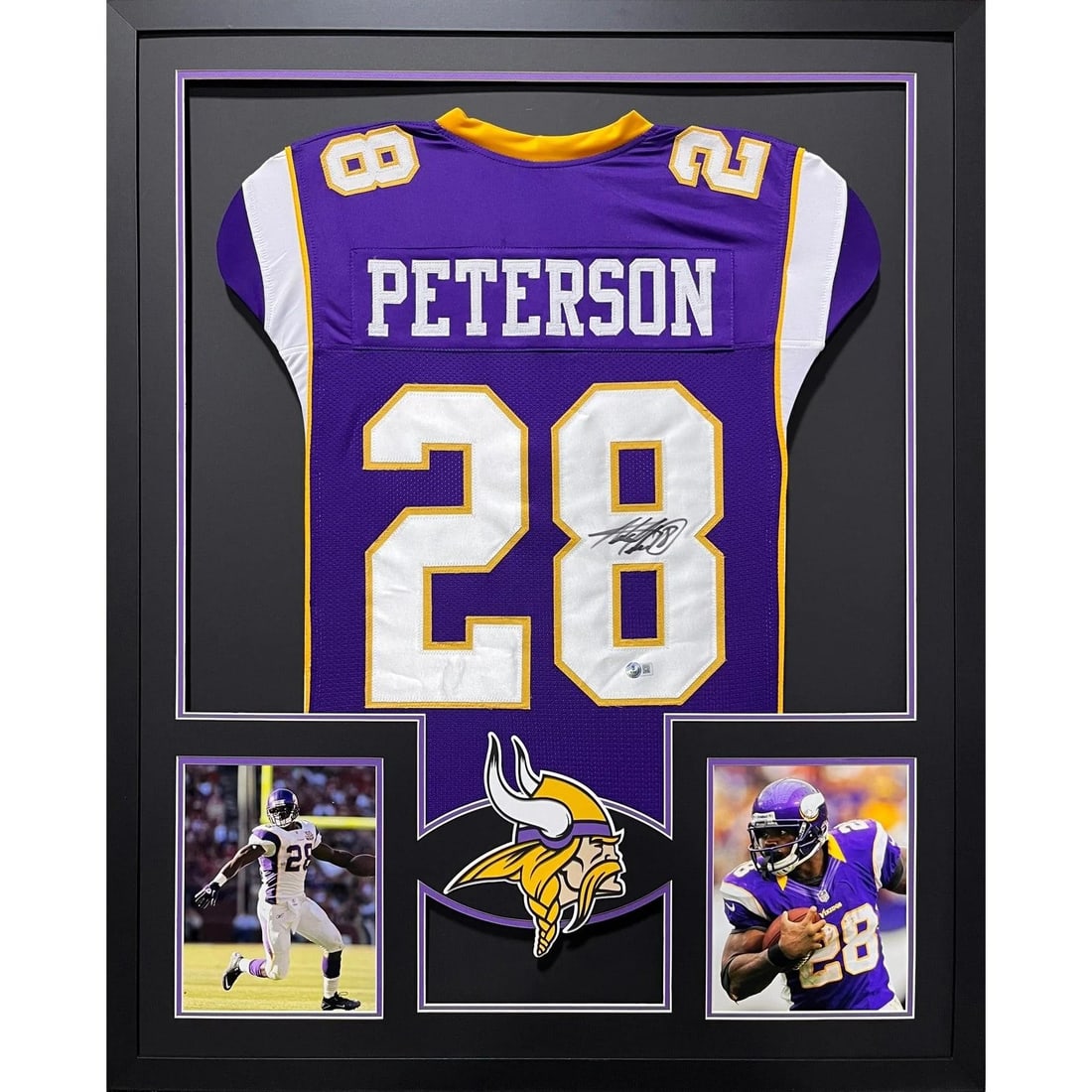 Beckett authenticated Adrian Peterson framed Vikings jersey (1 of 2)