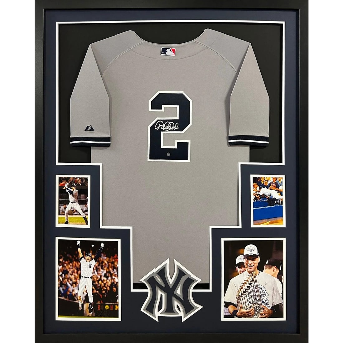 Derek Jeter Autographed Framed Jersey Steiner Authentic 42x34: Derek Jeter Autographed Framed Jersey Steiner Authentic 42x34 Celebrate the legacy of baseball icon Derek Jeter with this stunning framed autographed grey jersey. This authentic piece is certified by 