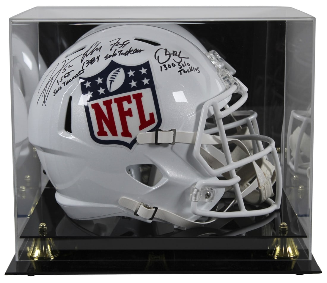 Ray Lewis Derrick Brooks London Fletcher Signed Helmet with BAS Authentication: Ray Lewis Derrick Brooks London Fletcher Signed Helmet with BAS Authentication This full-size Speed replica helmet features the signatures of NFL legends Ray Lewis, Derrick Brooks, and London Fletcher