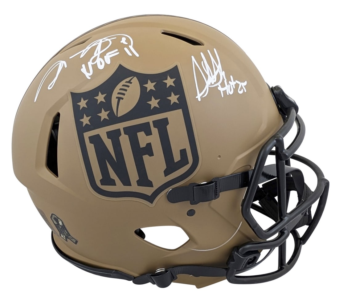 Shannon Sharpe Sterling Sharpe Signed Full Size Speed Proline Helmet BAS HOF Inscription (1 of 3)