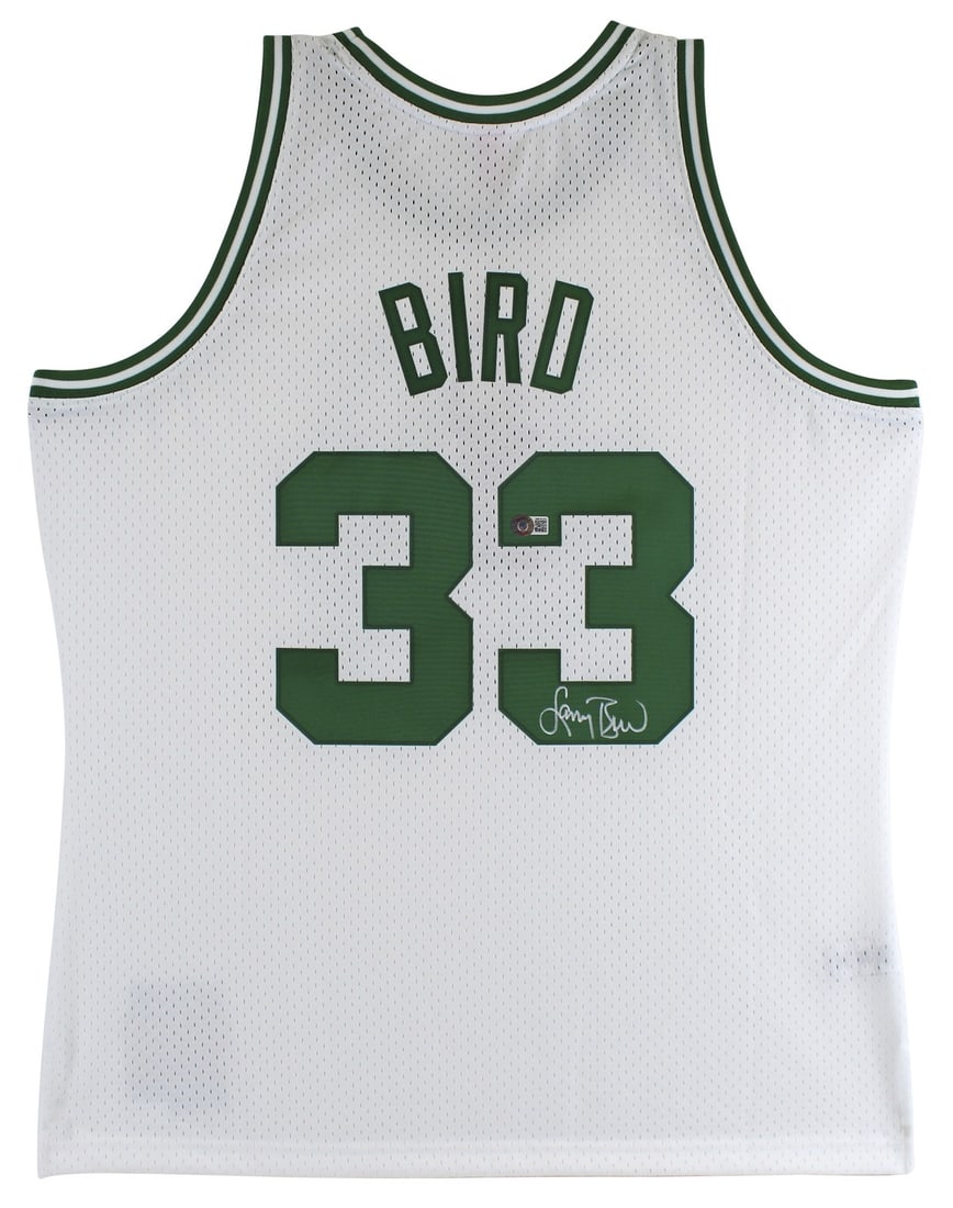 Larry Bird Signed 1985 White Mitchell & Ness Jersey BAS Witnessed: Larry Bird Signed 1985 White Mitchell & Ness Jersey BAS Witnessed Celebrate the legacy of basketball legend Larry Bird with this authentic signed 1985 White Mitchell & Ness Hardwood Classics Swingman 
