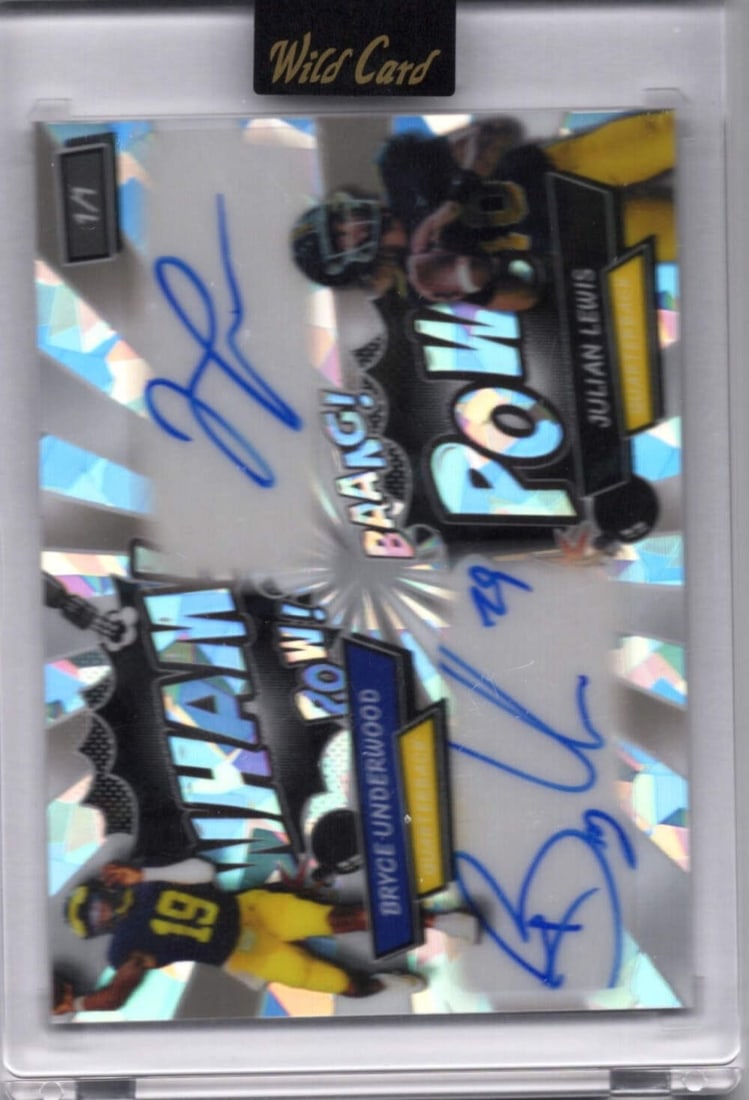 2024 WC Comix Bryce Underwood Julian Lewis 1/1 Cracked Ice Auto Card (1 of 2)