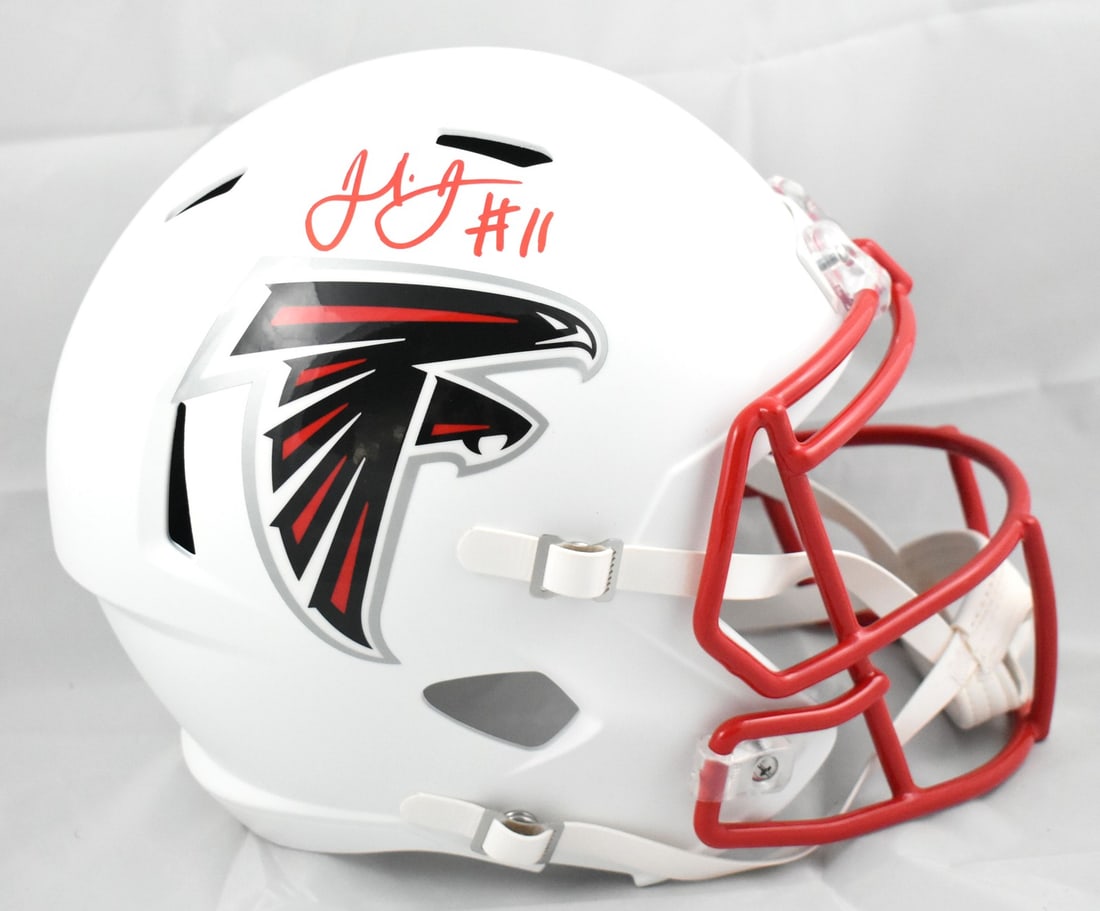 Atlanta Falcons full size flat white Speed helmet signed by Julio Jones Beckett (1 of 6)