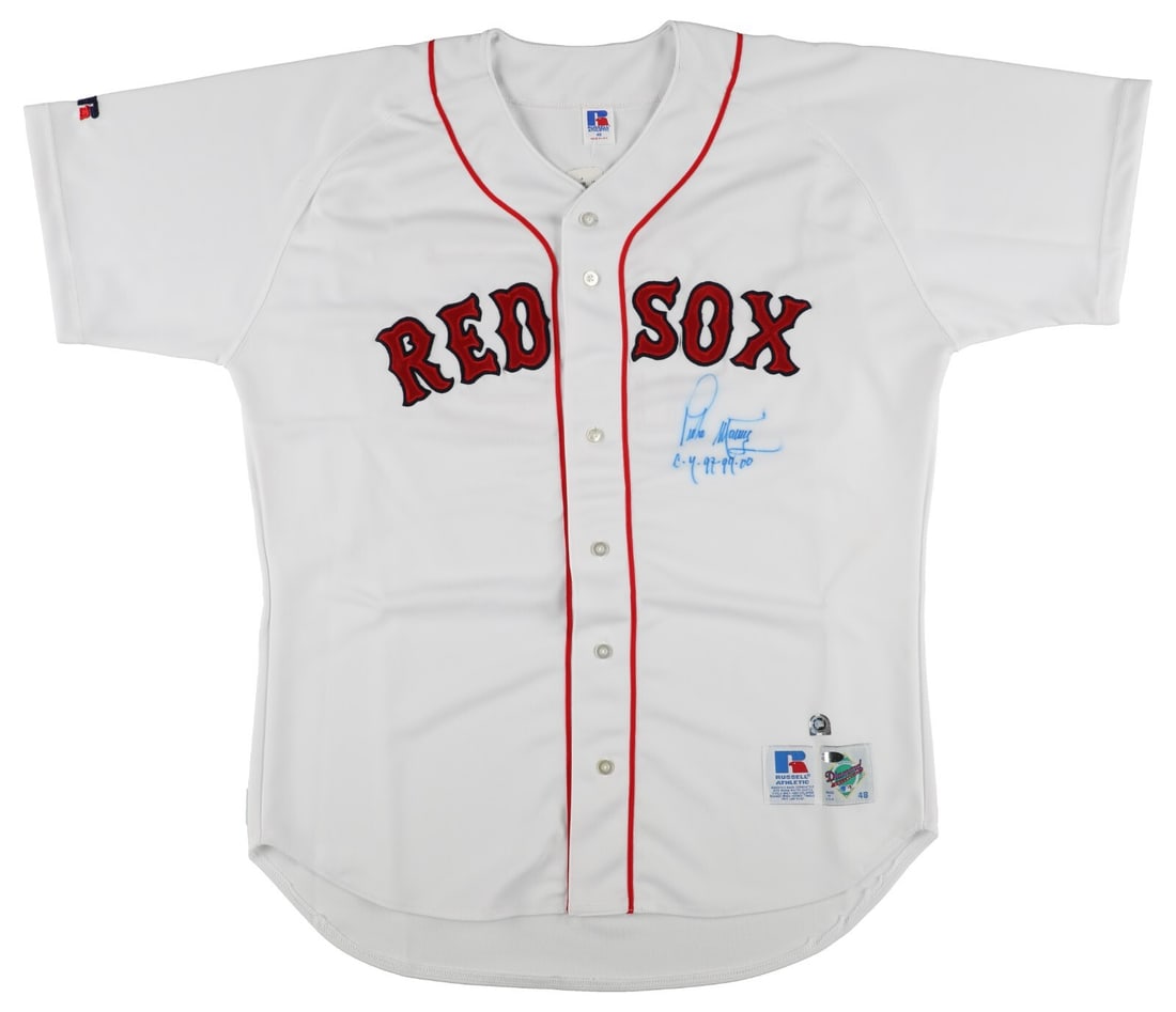Pedro Martinez Signed Boston Red Sox Jersey with C.Y. 97-99-00 Inscription: Pedro Martinez Signed Boston Red Sox Jersey with C.Y. 97-99-00 Inscription Celebrate the legacy of baseball legend Pedro Martinez with this authentic Boston Red Sox jersey, personally signed by the th