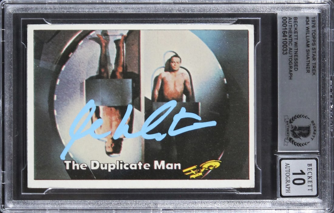William Shatner Signed Star Trek 1976 Topps #34 Gem Mint 10 Beckett Authenticated (1 of 2)