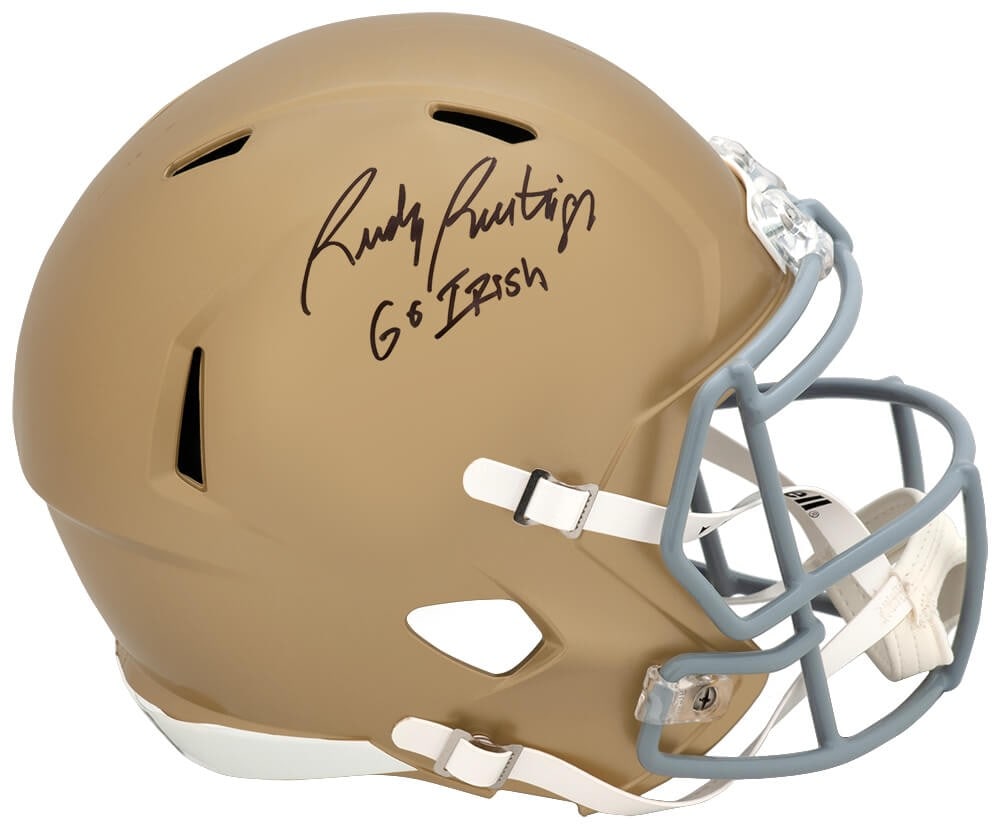 Signed Notre Dame Riddell full size speed replica helmet Rudy Ruettiger Go Irish (1 of 1)