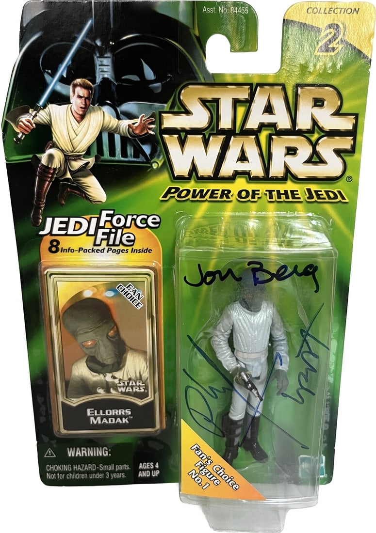 Signed Star Wars Ellorrs Madak Action Figure by Tippett & Berg: Signed Star Wars Ellorrs Madak Action Figure by Tippett & Berg This collectible Star Wars action figure features the characters Ellorrs Madak, portrayed by Phil Tippett and Jon Berg in the original fi