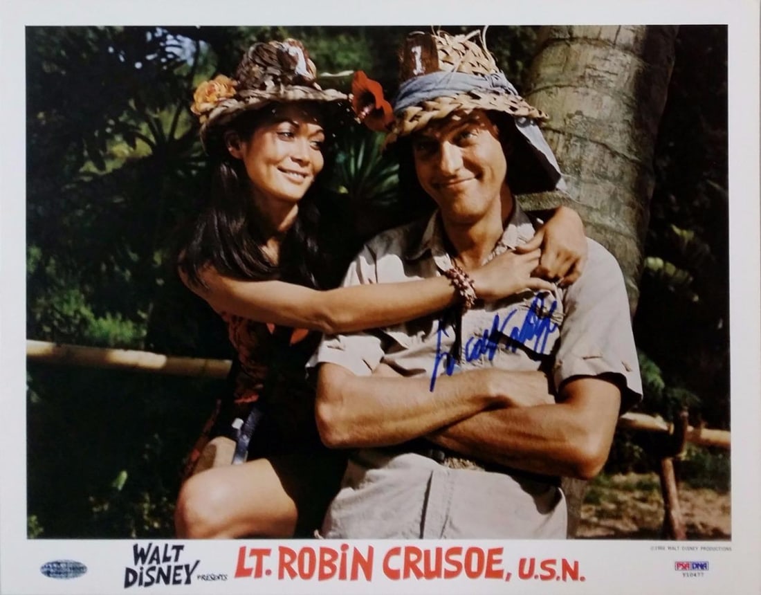 Dick Van Dyke Signed Lt Robin Crusoe Lobby Card 11x14 PSA Authenticated (1 of 1)