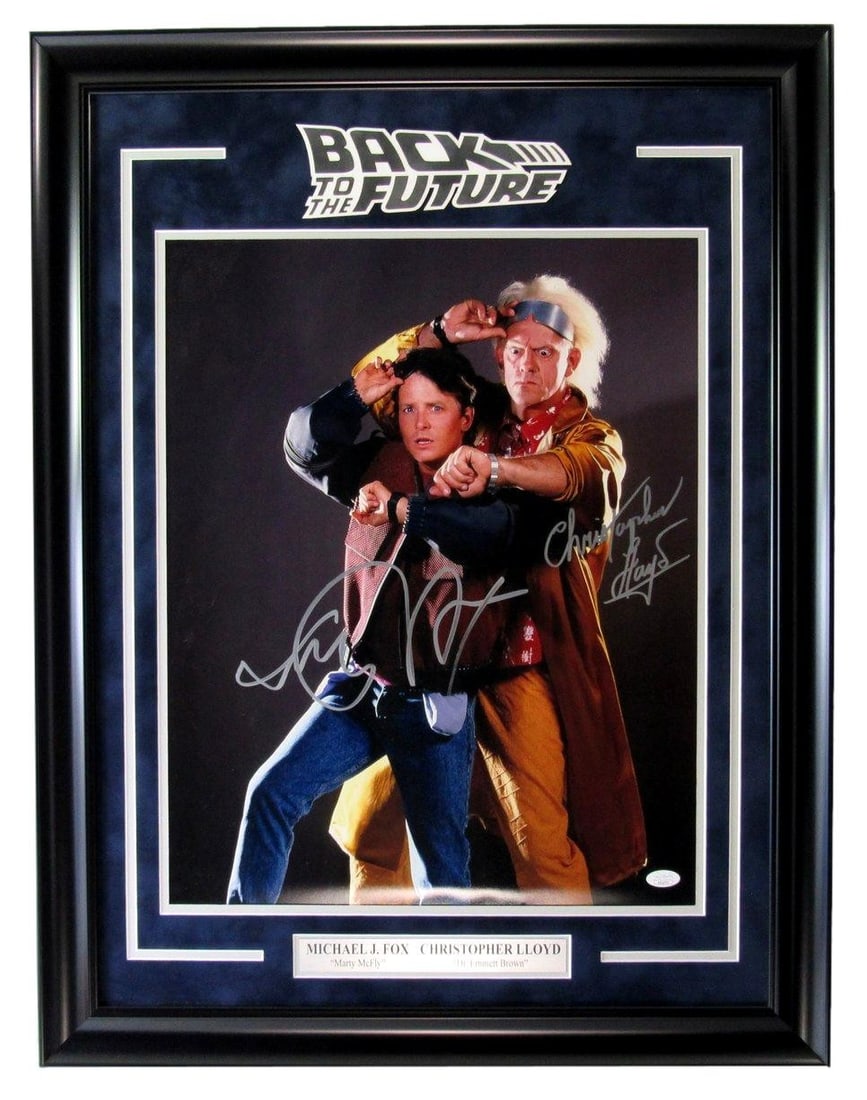 Framed 16x20 Back to the Future Photo Signed by Michael J Fox Christopher Lloyd JSA (1 of 5)