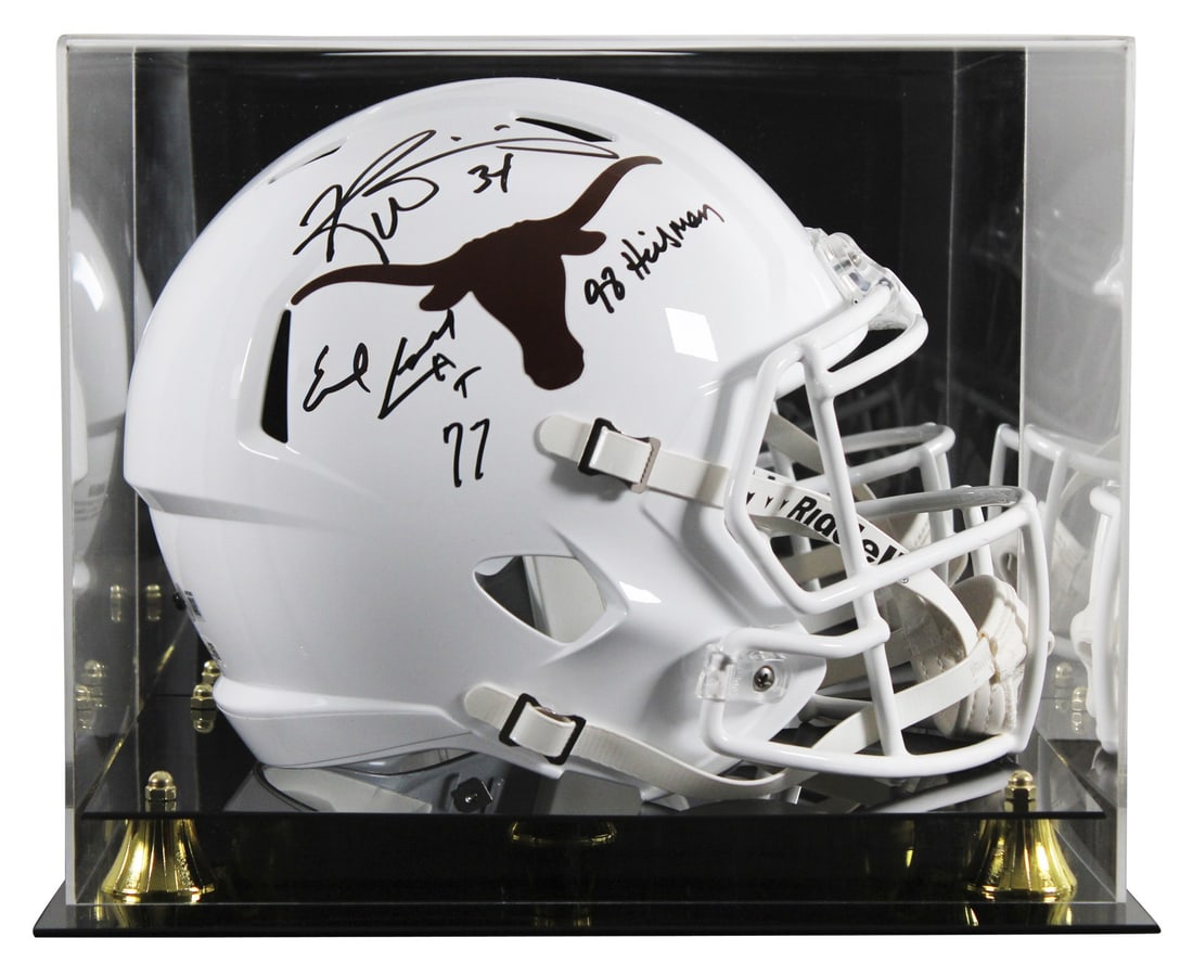 Signed Texas Longhorns Speed Replica Helmet With Display Case BAS JSA (1 of 4)