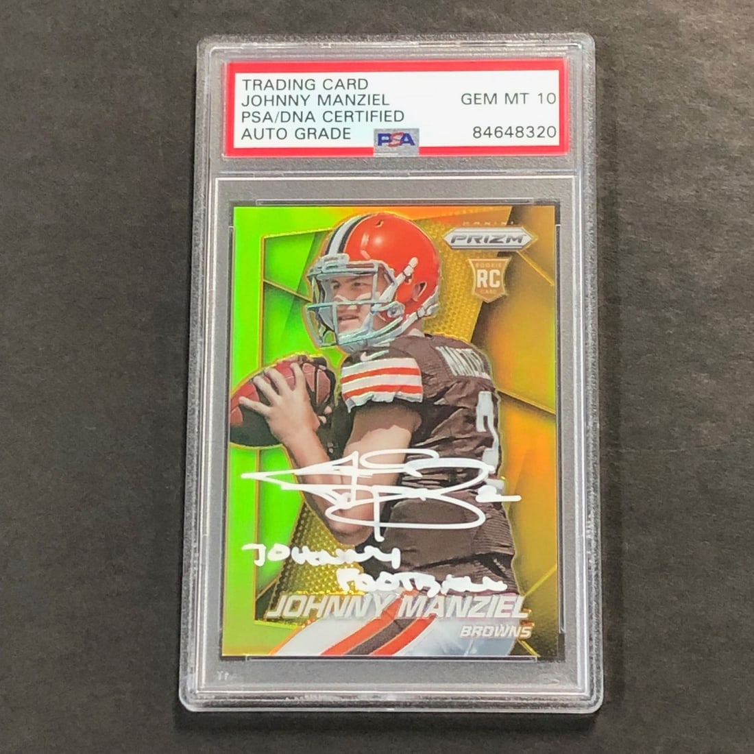 Johnny Manziel 2014 Panini Prizm Gold Rookie Auto PSA DNA 1 of 10 (1 of 2)