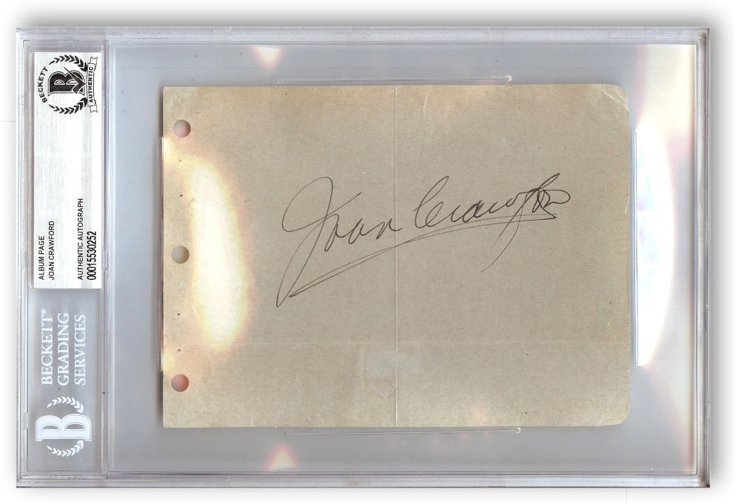 Joan Crawford Authentic Signed Album Page Beckett Authenticated Slab (1 of 1)