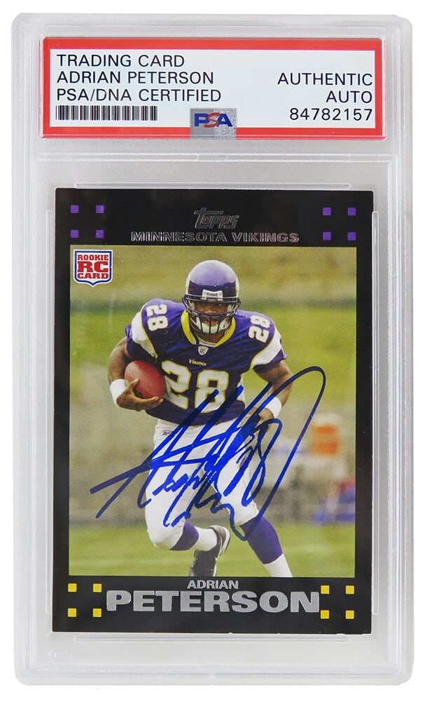 PSA Encapsulated Adrian Peterson Vikings 2007 Topps Rookie Auto Card 301 (1 of 2)