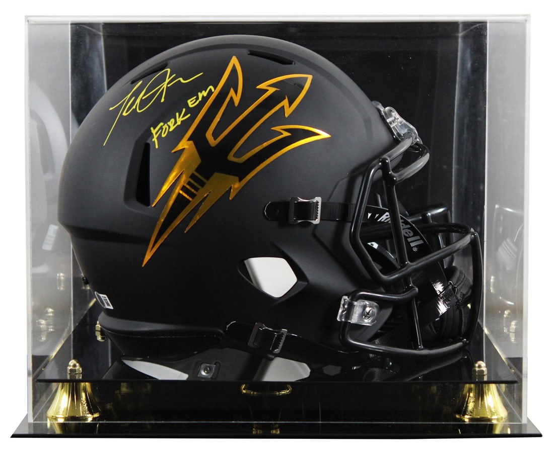 Terrell Suggs Signed ASU Helmet with Fork Em Inscription BAS Authenticated (1 of 4)