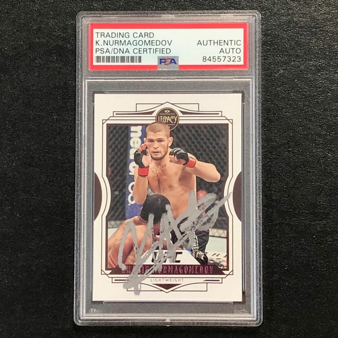 PSA Slabbed Khabib Nurmagomedov Autographed 2021 Panini Chronicles UFC Card 42 (1 of 2)