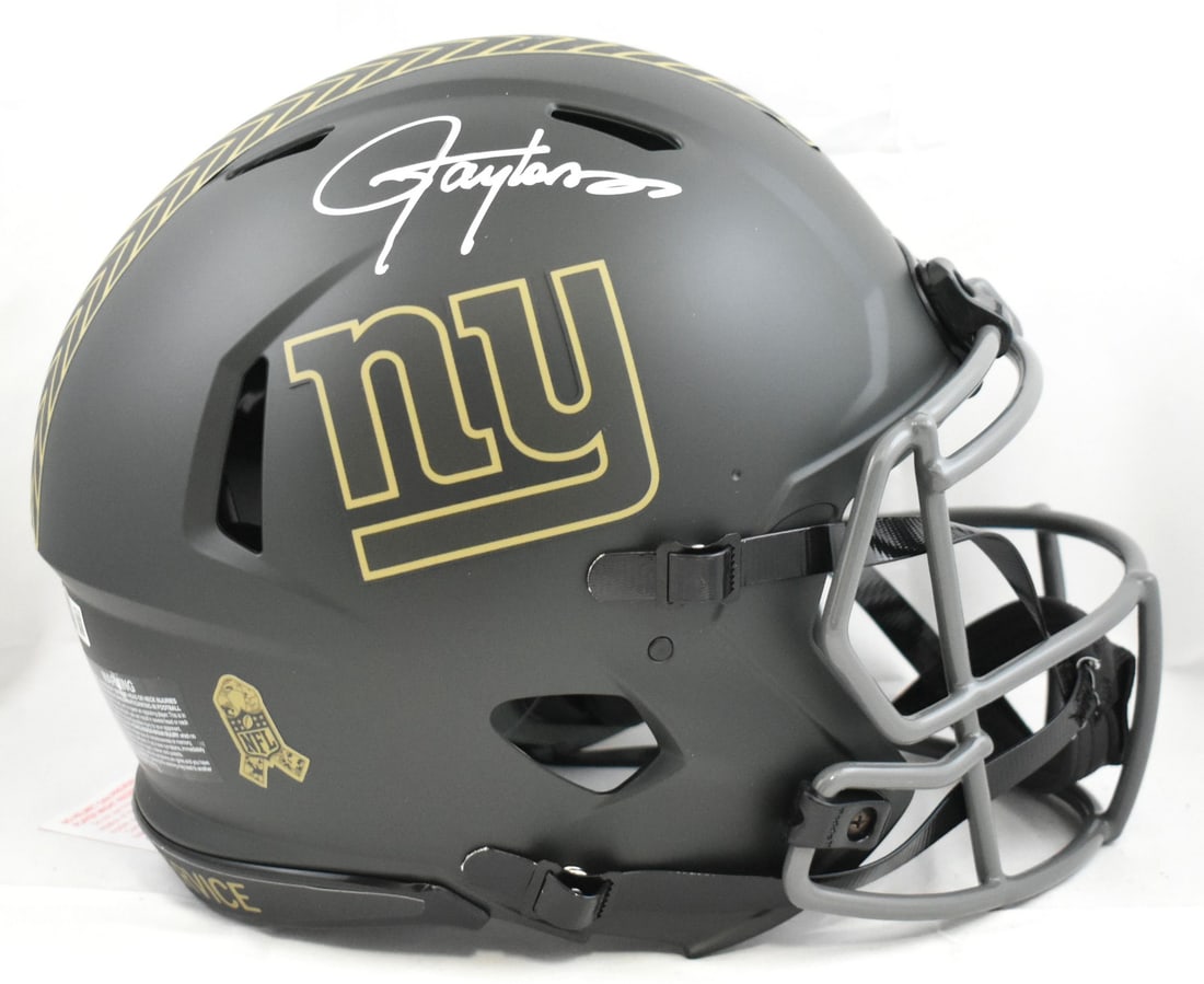 Lawrence Taylor autographed New York Giants full size salute helmet Beckett: Lawrence Taylor autographed New York Giants full size salute helmet Beckett This is a pre-owned New York Giants full-size Salute 2025 Speed Authentic helmet that has been personally signed by Lawrence