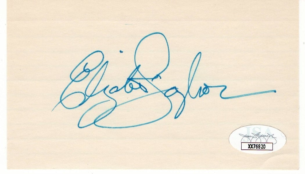 Elizabeth Taylor Authentic Signed 3x5 Index Card JSA Certified Hollywood Icon: Elizabeth Taylor Authentic Signed 3x5 Index Card JSA Certified Hollywood Icon This is an original 3 x 5 inch index card autographed by Hollywood legend Elizabeth Taylor. The signature has been authent