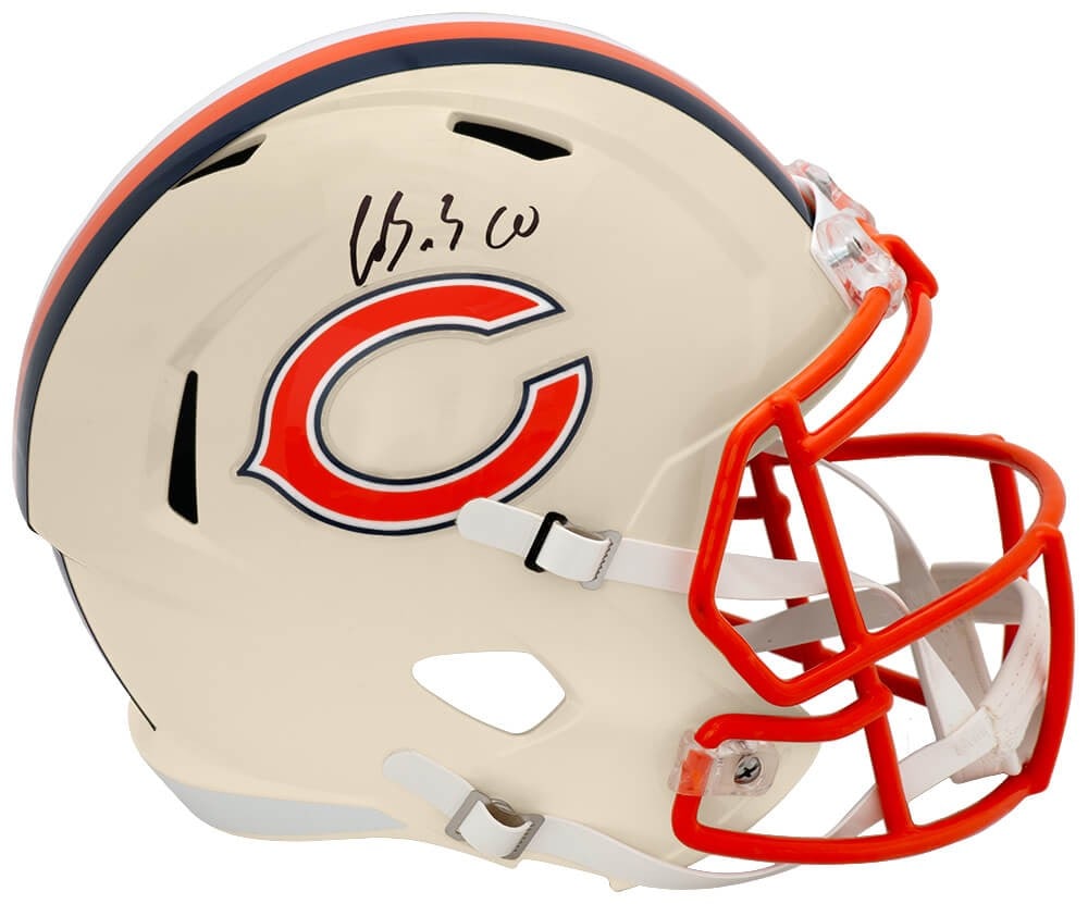 Chicago Bears Retro Full Size Speed Helmet Signed by Luther Burden III with COA: Chicago Bears Retro Full Size Speed Helmet Signed by Luther Burden III with COA This is a Chicago Bears Retro Riddell full size Speed replica helmet signed by Luther Burden III. The helmet features a 
