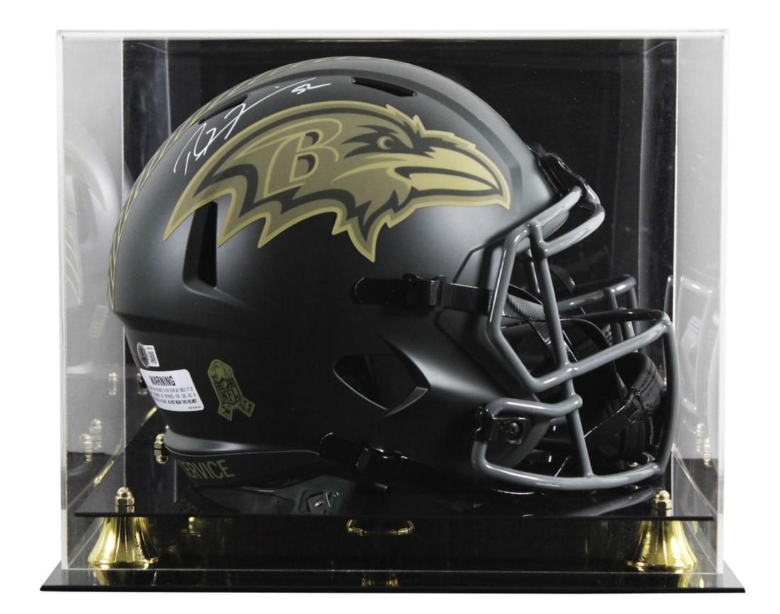 Ray Lewis Autographed Ravens STS IV Speed Replica Helmet With Case BAS Witnessed: Ray Lewis Autographed Ravens STS IV Speed Replica Helmet With Case BAS Witnessed This full-size Riddell Speed Replica helmet features the Baltimore Ravens' 2025 Salute To Service IV alternate design a