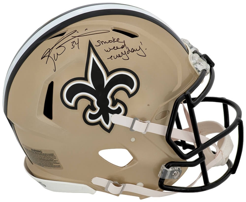 Ricky Williams autographed Saints Riddell full size Speed helmet Smoke Weed Everyday (1 of 1)