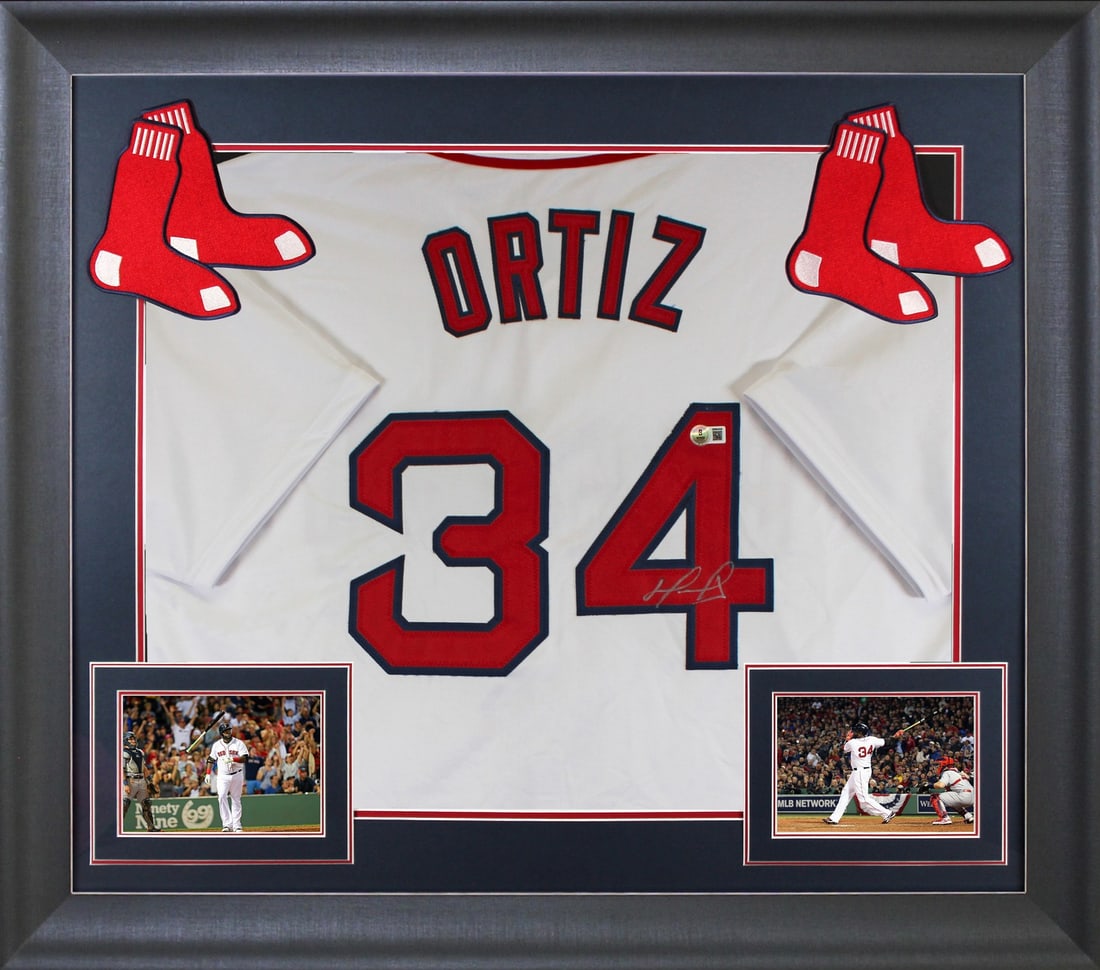David Ortiz Signed Framed Jersey Boston Red Sox BAS Authenticated: David Ortiz Signed Framed Jersey Boston Red Sox BAS Authenticated Celebrate the legacy of David Ortiz with this authentic signed white pro style framed jersey from the Boston Red Sox. Personally signe