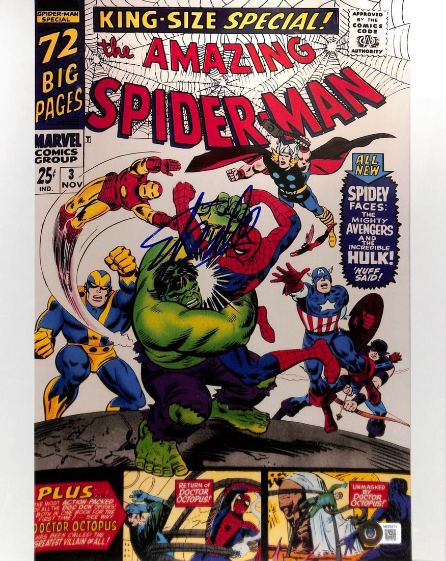 11x14 Marvel cover photo autographed by Stan Lee Beckett authenticated (1 of 1)