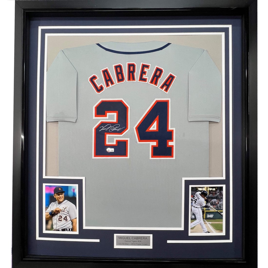 Framed Miguel Cabrera Autographed Jersey Detroit Tigers JSA COA 35x39: Framed Miguel Cabrera Autographed Jersey Detroit Tigers JSA COA 35x39 This professionally framed and matted display features an autographed Miguel Cabrera Detroit Tigers jersey, measuring 33x42 inches