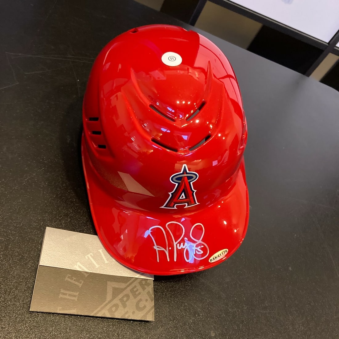 Albert Pujols Signed Game Model Helmet Los Angeles Angels Upper Deck COA (1 of 10)
