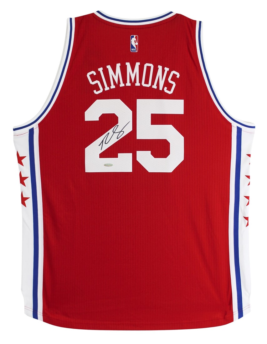 Ben Simmons signed Adidas Swingman jersey red UDA authenticated (1 of 5)