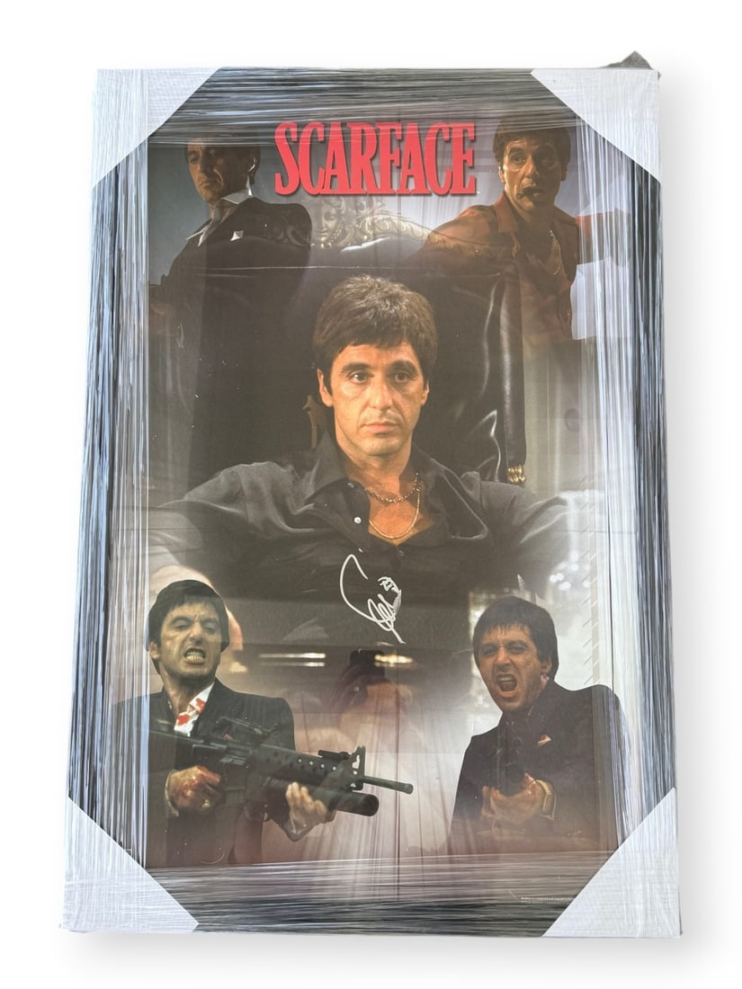 Framed Scarface poster signed by Al Pacino Beckett authenticated (1 of 4)