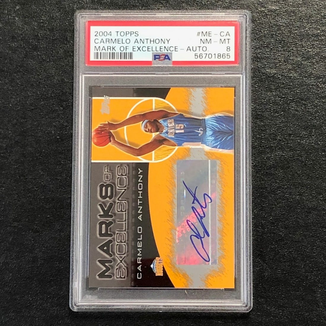Carmelo Anthony PSA Autograph 2004-05 Topps Marks Of Excellence ME-CA Card (1 of 2)