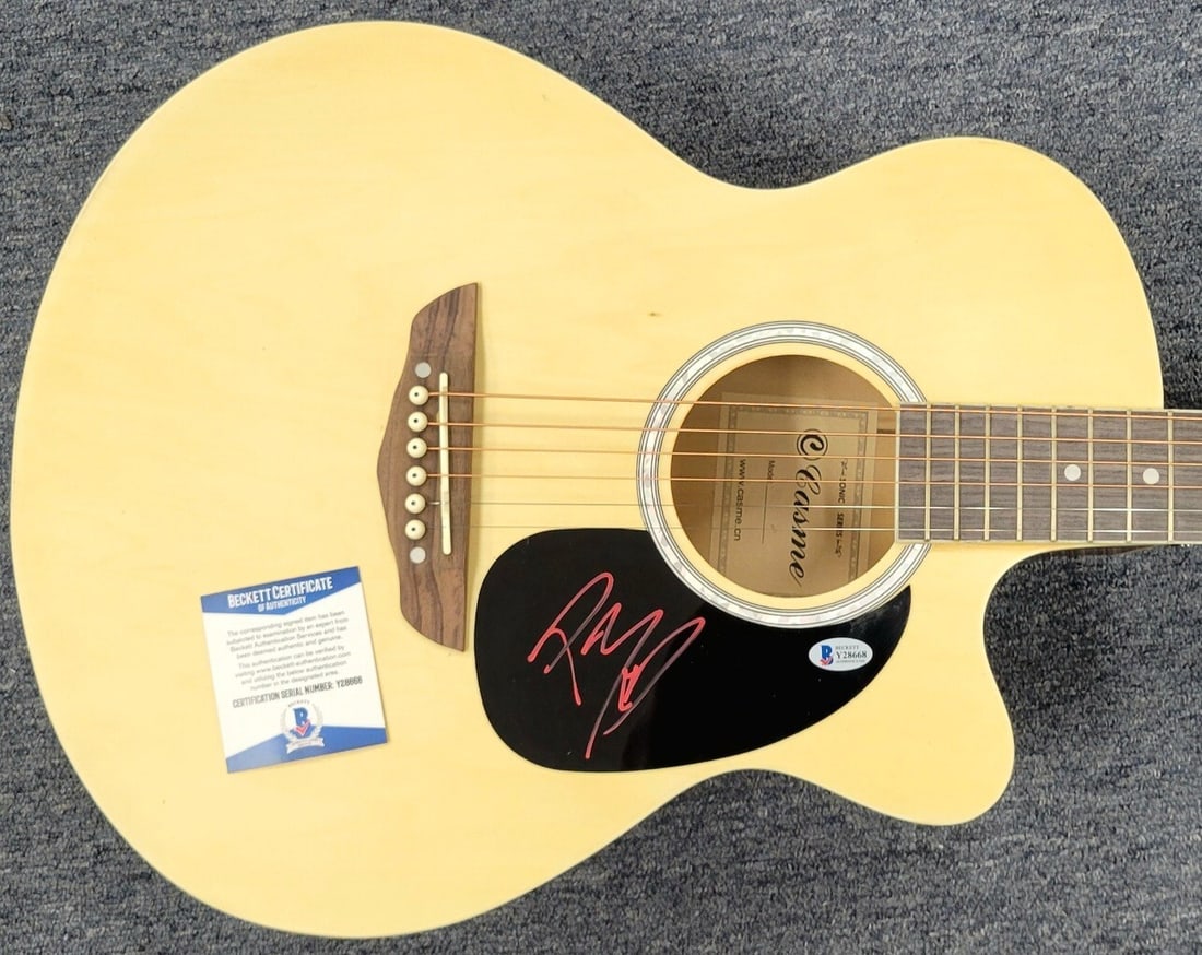 Beckett BAS COA Post Malone signed acoustic guitar full size (1 of 6)