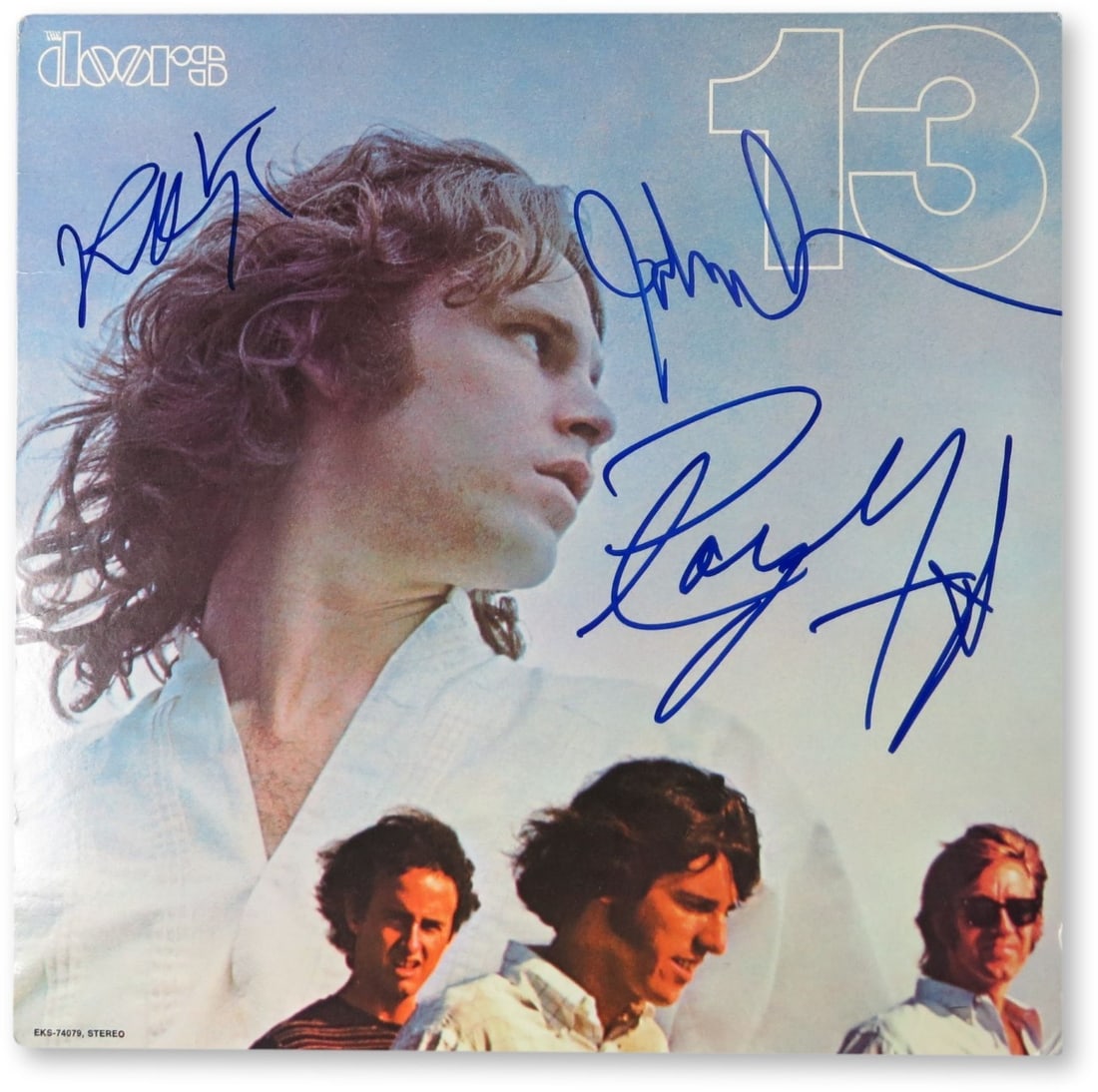 Doors Signed Album Cover by Manzarek Kreiger Densmore JSA Authenticated: Doors Signed Album Cover by Manzarek Kreiger Densmore JSA Authenticated This is an original signed record album cover featuring the legendary members of The Doors: Ray Manzarek, Robbie Krieger, and Jo
