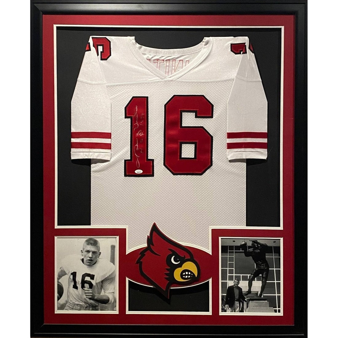 Framed Johnny Unitas Signed Jersey JSA Authenticated Baltimore Colts Louisville: Framed Johnny Unitas Signed Jersey JSA Authenticated Baltimore Colts Louisville This is a framed Baltimore Colts jersey autographed by Johnny Unitas. The jersey is authenticated by JSA and includes a 