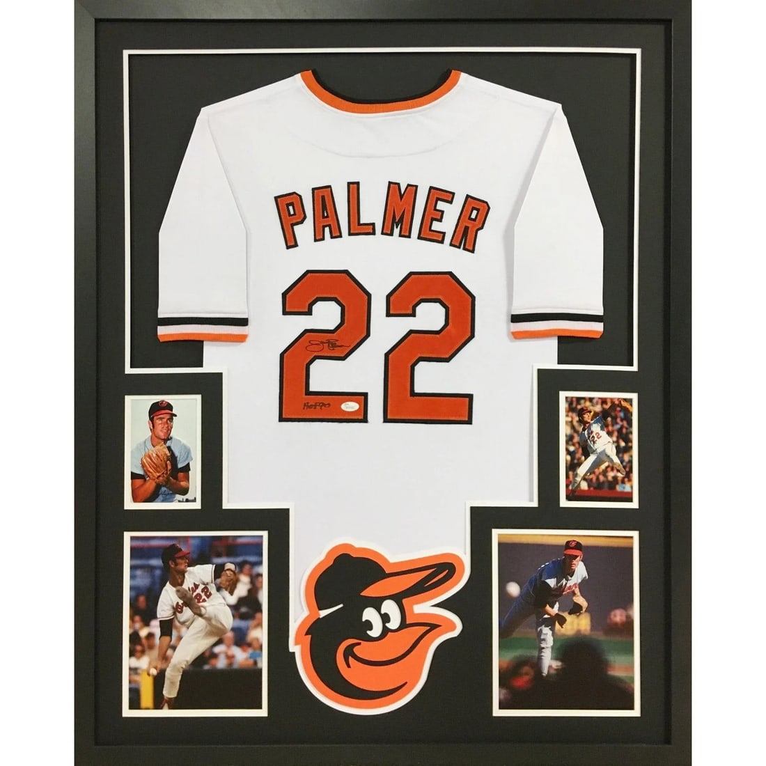 Jim Palmer Signed Framed Jersey Baltimore Orioles JSA Authenticated: Jim Palmer Signed Framed Jersey Baltimore Orioles JSA Authenticated This is a pre-owned, autographed Jim Palmer framed jersey from the Baltimore Orioles. The autograph is authenticated by JSA, a leadi