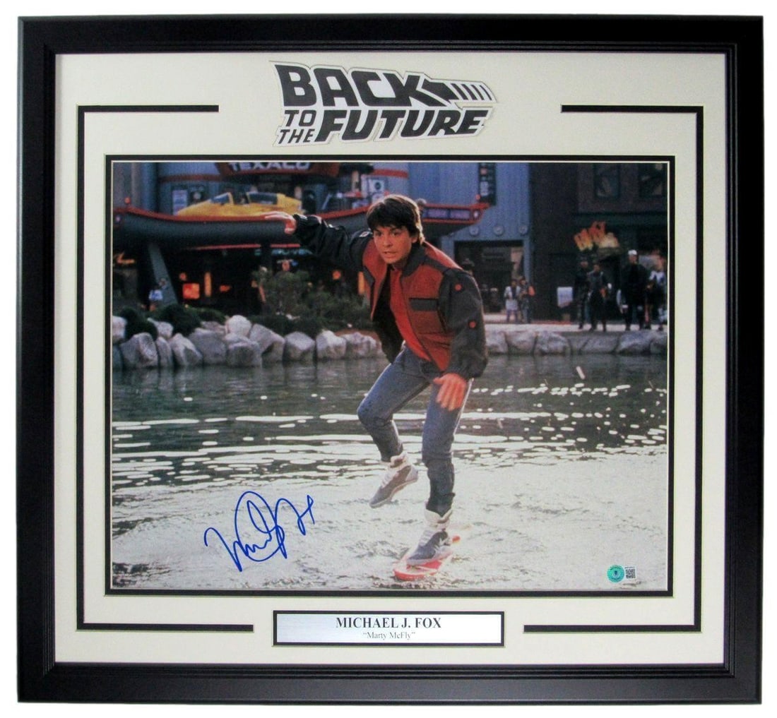 Framed 16x20 Photo Signed by Michael J Fox Back to the Future Beckett COA (1 of 3)