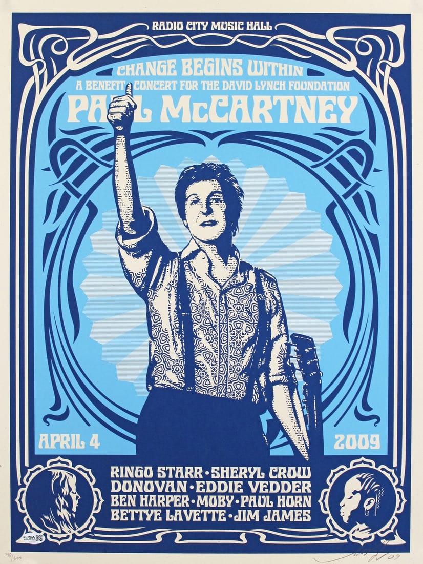 Frank Shepard Fairey signed Paul McCartney concert poster 19x24 LE 148 600 JSA (1 of 3)
