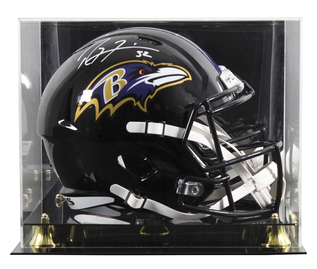 Ray Lewis Signed Baltimore Ravens Full Size Helmet with BAS Authentication: Ray Lewis Signed Baltimore Ravens Full Size Helmet with BAS Authentication Celebrate the legacy of Ray Lewis with this authentic full-size Riddell Speed Replica Helmet, personally signed by the NFL le