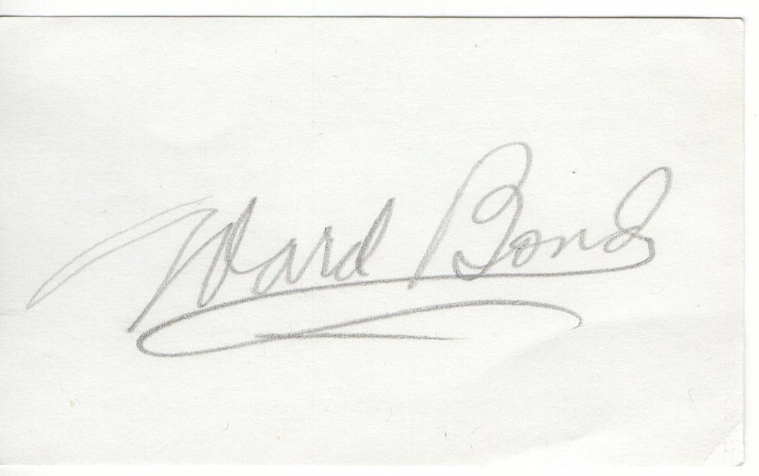 Ward Bond signed JSA authenticated index card (1 of 3)