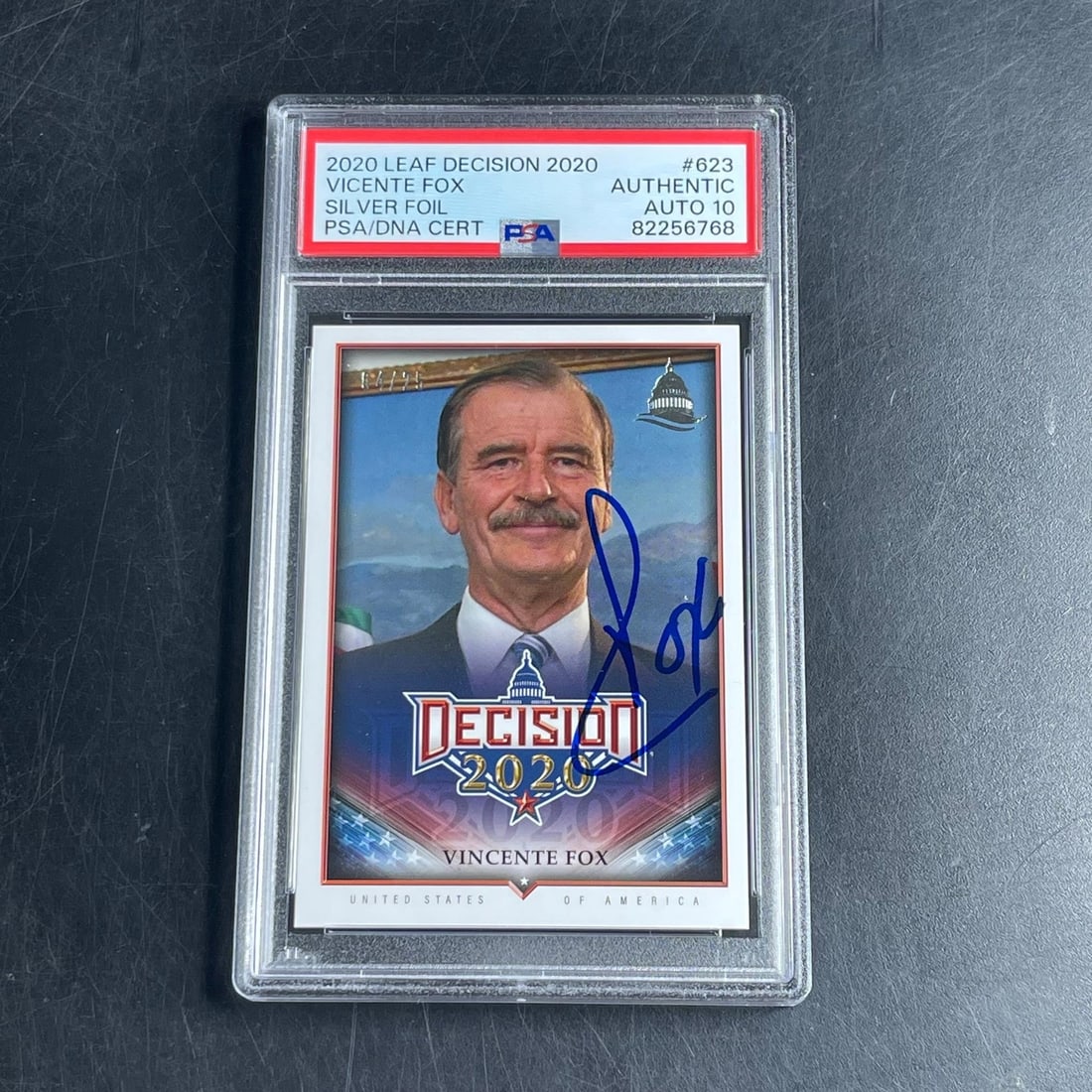 Vicente Fox signed Leaf Decision 2020 Silver Foil card 4 of 25 PSA (1 of 2)
