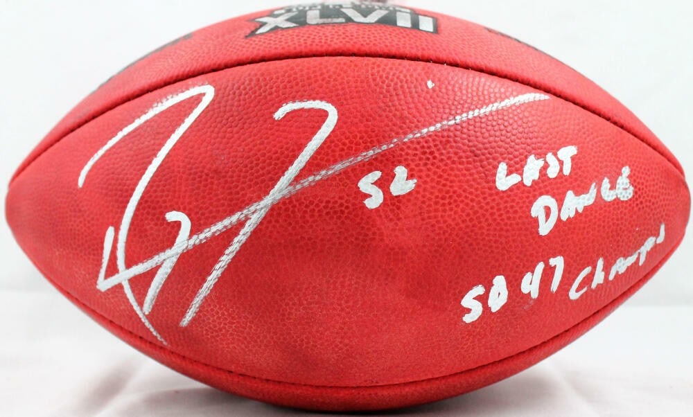Ray Lewis signed Super Bowl Duke football 2 inscriptions Beckett hologram (1 of 7)