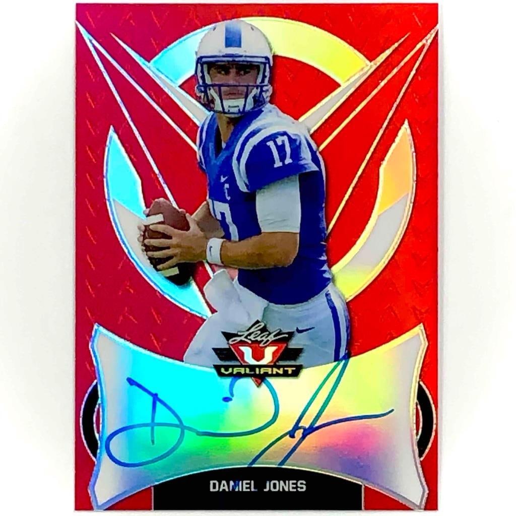 Daniel Jones True 1 of 1 Leaf Valiant Red Refractor Rookie Signed Card (1 of 2)