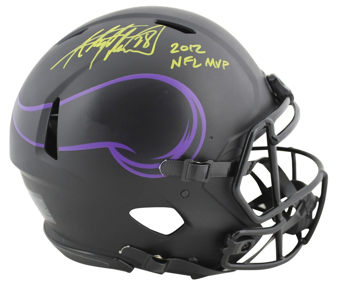 Adrian Peterson Signed Eclipse Helmet 2012 NFL MVP Minnesota Vikings BAS: Adrian Peterson Signed Eclipse Helmet 2012 NFL MVP Minnesota Vikings BAS This authentic autographed Eclipse Riddell Proline full-size speed helmet is personally signed by Adrian Peterson, the star pla
