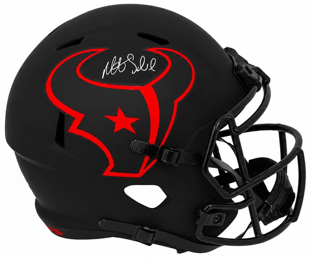 Houston Texans Riddell Eclipse full size replica helmet signed by Matt Schaub: Houston Texans Riddell Eclipse full size replica helmet signed by Matt Schaub Pre-owned full-size Riddell Eclipse speed replica helmet signed by Matt Schaub for the Houston Texans. This original autog
