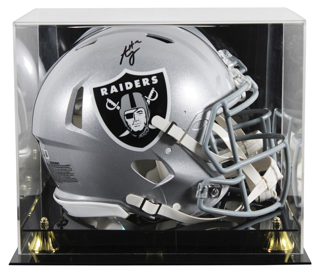 Ashton Jeanty Signed Las Vegas Raiders Full Size Helmet with BAS Authentication: Ashton Jeanty Signed Las Vegas Raiders Full Size Helmet with BAS Authentication This authentic, full-size Speed Proline helmet is personally signed by Ashton Jeanty of the Las Vegas Raiders. It featur