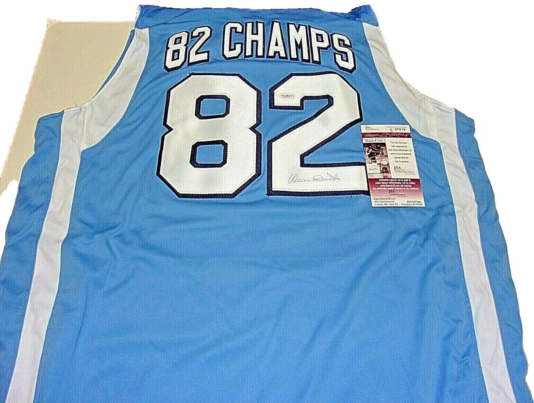 Signed Dean Smith Jersey North Carolina 1982 Basketball Champions JSACOA Authenticated (1 of 3)