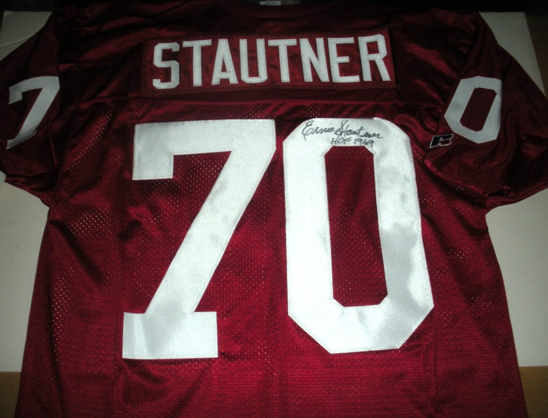 Signed Russell Jersey Featuring Ernie Stautner Boston College With COA (1 of 2)