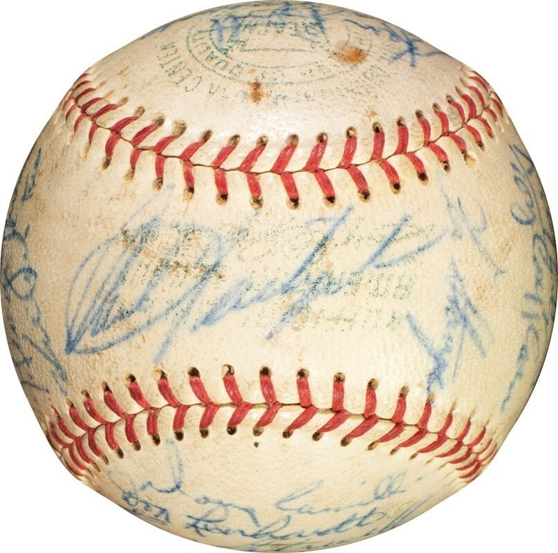 1970 Boston Red Sox Team Signed Baseball with 24 Signatures PSA COA: 1970 Boston Red Sox Team Signed Baseball with 24 Signatures PSA COA This 1970 Boston Red Sox team signed official American League baseball features 24 blue ink signatures, including Hall of Famer Carl